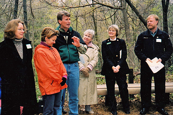 Mayor Rybak speaking to group