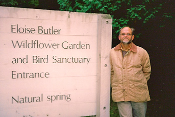 Cary George at entrance to Garden